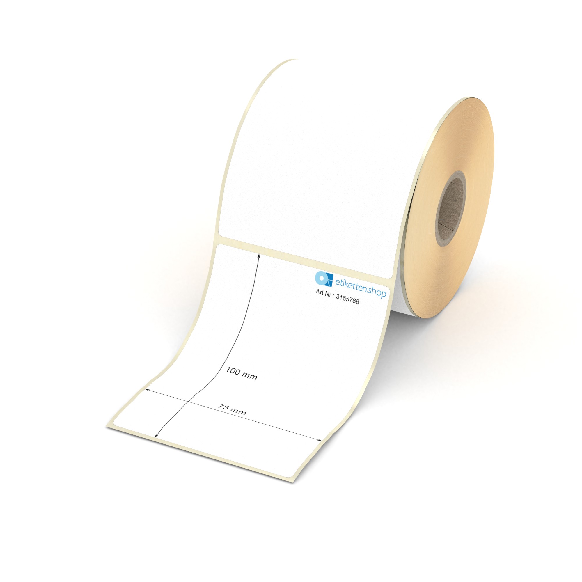 Thermo Etiketten Auf Rolle 75 X 50 Mm - 1.500 Ablösbare Etiketten - Hülse 25 Mm - Thermodirekt