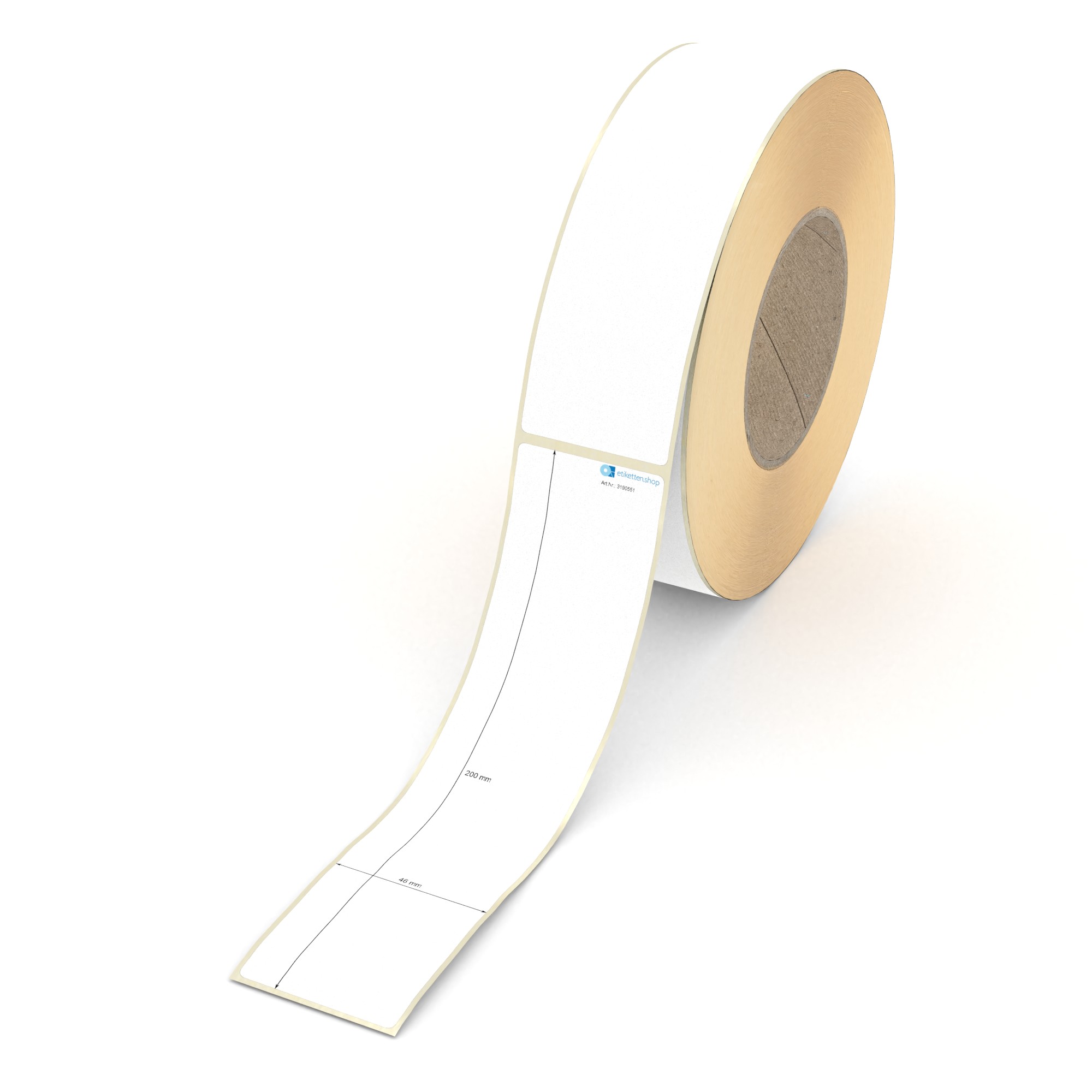 etiketten.shop | Etikett 46 x 200 mm - Thermopapier weiß permanent ...