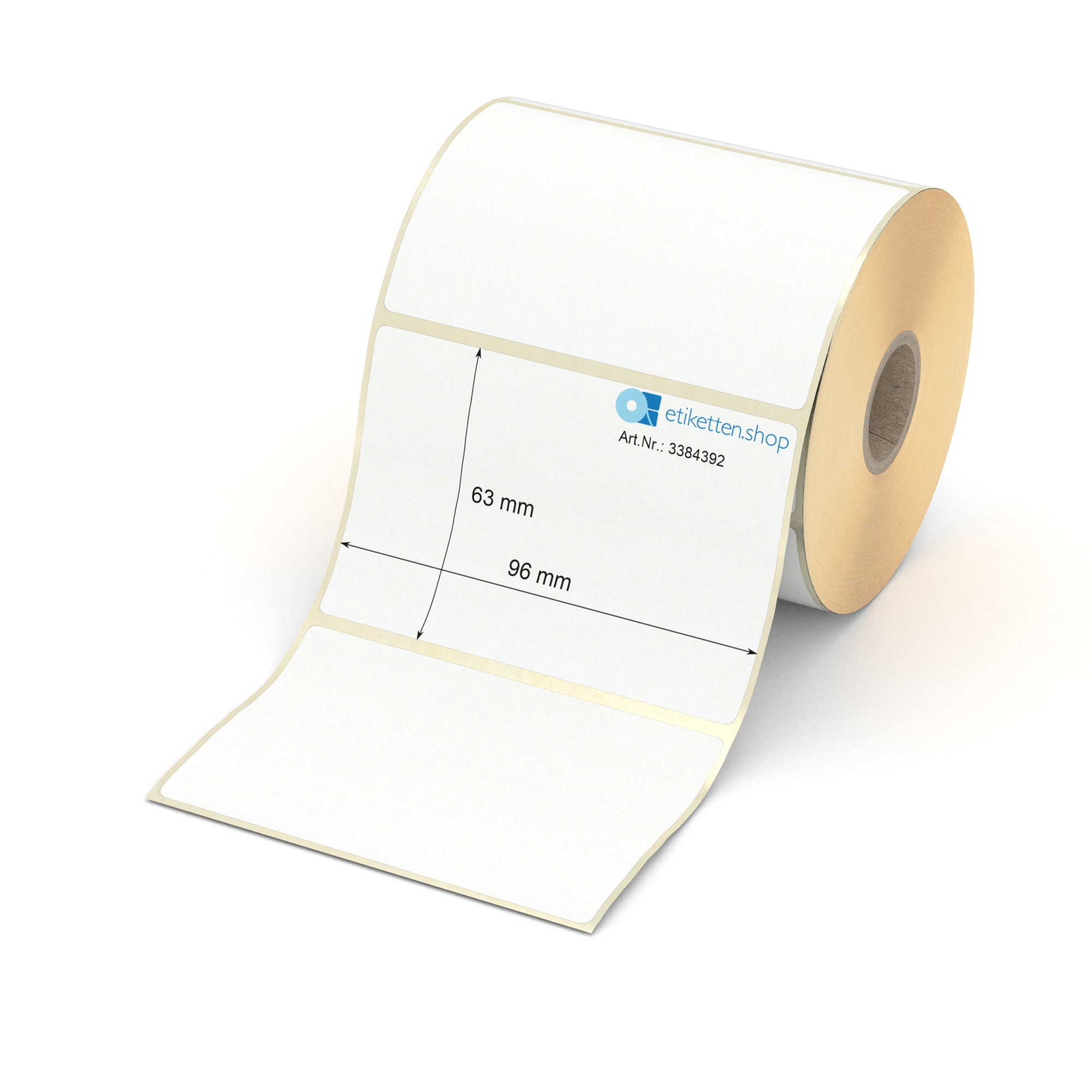 Produktbild von Thermo-Etiketten 57x32 Mm Auf Rolle – 2.100 Stück, Permanent Haftend, BPA-frei, Hülse 25 Mm – Für Thermodirektdruck Ohne Farbband