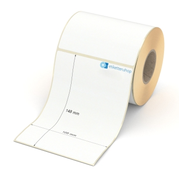 Etikett 105 x 148 mm - Transferpapier weiß permanent - 300 Etiketten pro Rolle - 40 mm Hülse 