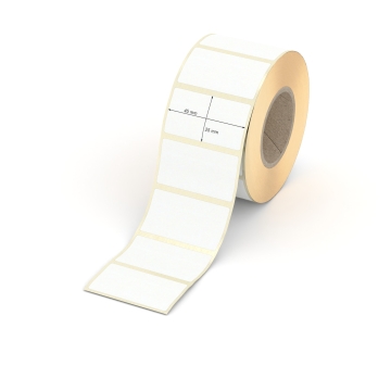 Etikett 45 x 25 mm - Transferpapier weiß permanent - 1000 Etiketten pro Rolle - 40 mm Hülse 