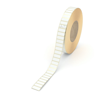 Etikett 25 x 10 mm - Transferpapier weiß leicht ablösbar - 9000 Etiketten pro Rolle - 76 mm Hülse 