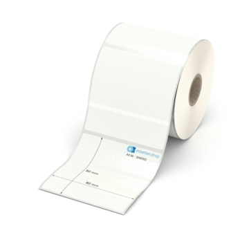 Etikett 80 x 80 mm - PE-Folie weiß permanent - 450 Etiketten pro Rolle - 25 mm Hülse 