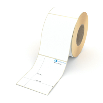 Etikett 110 x 150 mm - Thermopapier weiß permanent - 700 Etiketten pro Rolle - 76 mm Hülse 