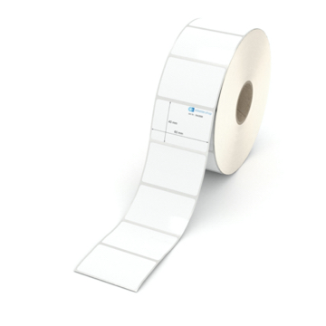 Etikett 60 x 40 mm - Polyester weiß permanent - 2700 Etiketten pro Rolle - 40 mm Hülse 