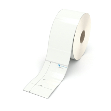 Etikett 80 x 140 mm - PE-Folie weiß permanent - 800 Etiketten pro Rolle - 40 mm Hülse 