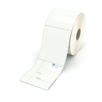 Etikett 100 x 120 mm - PE-Folie weiß permanent - 900 Etiketten pro Rolle - 40 mm Hülse 