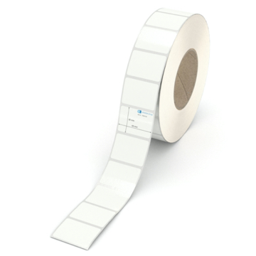 Etikett 44 x 32 mm - PE-Folie weiß permanent - 3000 Etiketten pro Rolle - 76 mm Hülse 