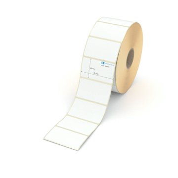 Etikett 70 x 40 mm - Transferpapier weiß permanent - 2700 Etiketten pro Rolle - 40 mm Hülse 