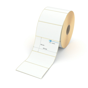 Etikett 105 x 60 mm - Transferpapier weiß leicht ablösbar - 1900 Etiketten pro Rolle - 40 mm Hülse 