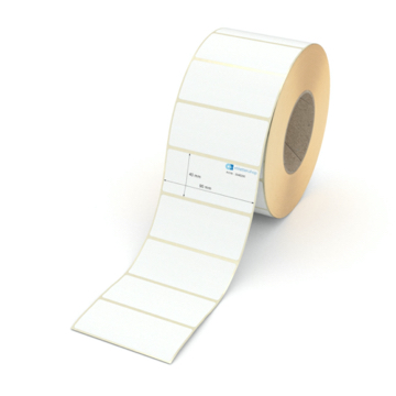 Etikett 90 x 40 mm - Transferpapier weiß permanent - 2700 Etiketten pro Rolle - 76 mm Hülse 