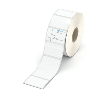 Etikett 38 x 25 mm - Polyester weiß permanent - 1400 Etiketten pro Rolle - 25 mm Hülse 