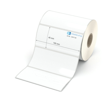 Etikett 100 x 45 mm - Polyester weiß permanent - 800 Etiketten pro Rolle - 25 mm Hülse 