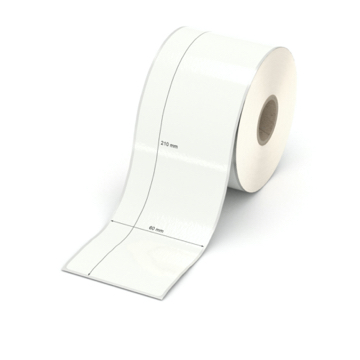 Etikett 60 x 210 mm - PE-Folie weiß permanent - 150 Etiketten pro Rolle - 25 mm Hülse 