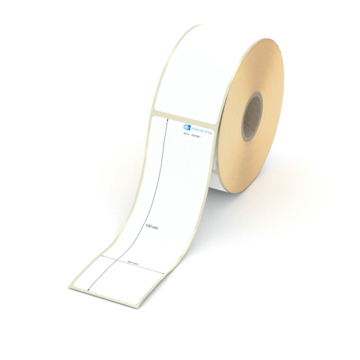 Etikett 40 x 130 mm - Thermopapier weiß leicht ablösbar - 300 Etiketten pro Rolle - 25 mm Hülse 