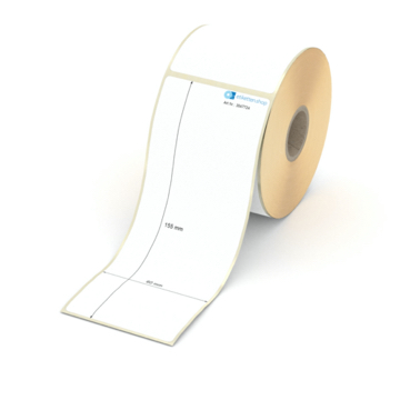 Etikett 60 x 155 mm - Thermopapier weiß permanent - 250 Etiketten pro Rolle - 25 mm Hülse 
