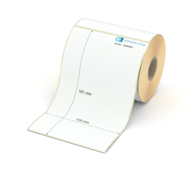 Etikett 100 x 161 mm - Transferpapier weiß leicht ablösbar - 200 Etiketten pro Rolle - 25 mm Hülse 