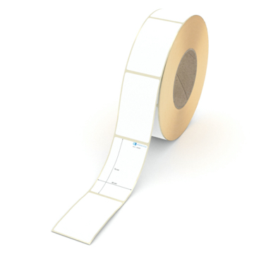 Etikett 46 x 79 mm - Thermopapier weiß permanent - 1300 Etiketten pro Rolle - 76 mm Hülse 
