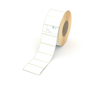 Etikett 74 x 40 mm - Thermopapier weiß leicht ablösbar - 2700 Etiketten pro Rolle - 76 mm Hülse 