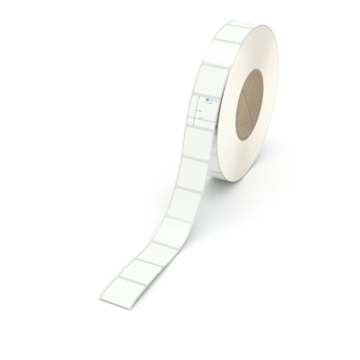 Etikett 30 x 30 mm - PE-Folie weiß permanent - 3500 Etiketten pro Rolle - 76 mm Hülse 