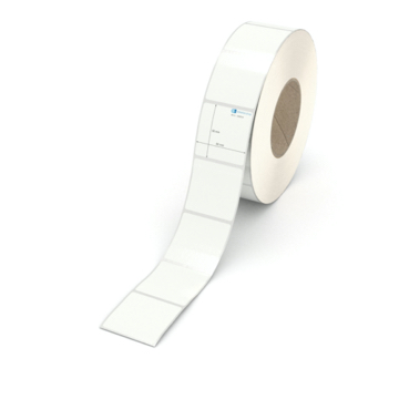 Etikett 50 x 50 mm - PE-Folie weiß permanent - 2200 Etiketten pro Rolle - 76 mm Hülse 