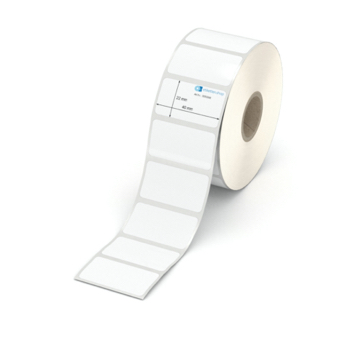 Etikett 40 x 22 mm - Polyester weiß permanent - 1600 Etiketten pro Rolle - 25 mm Hülse 