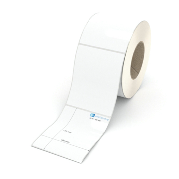 Etikett 100 x 125 mm - Polyester weiß permanent - 900 Etiketten pro Rolle - 76 mm Hülse 