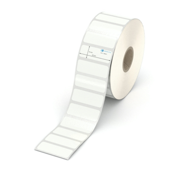 Etikett 38 x 14 mm - PE-Folie weiß permanent - 2300 Etiketten pro Rolle - 25 mm Hülse 