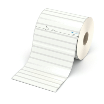 Etikett 100 x 10 mm - PE-Folie weiß permanent - 3000 Etiketten pro Rolle - 25 mm Hülse 