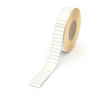 Etikett 35 x 10 mm - Thermopapier weiß leicht ablösbar - 9000 Etiketten pro Rolle - 76 mm Hülse 