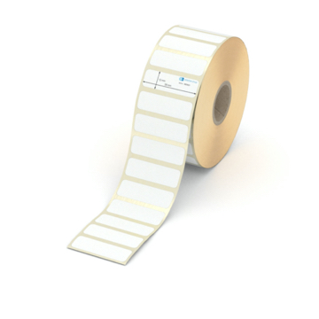 Etikett 38 x 12 mm - Transferpapier weiß permanent - 2600 Etiketten pro Rolle - 25 mm Hülse 