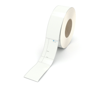 Etikett 54 x 100 mm - PE-Folie weiß permanent - 1100 Etiketten pro Rolle - 76 mm Hülse 
