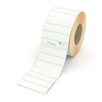 Etikett 100 x 24 mm - Transferpapier weiß leicht ablösbar - 4000 Etiketten pro Rolle - 76 mm Hülse 