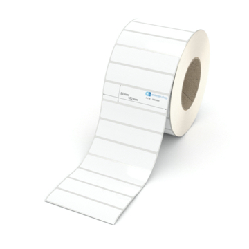 Etikett 100 x 25 mm - Polyester weiß permanent - 4000 Etiketten pro Rolle - 76 mm Hülse 