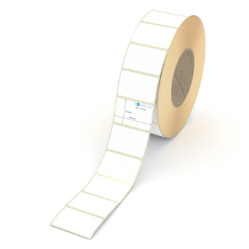 Etikett 50 x 32 mm - Thermopapier weiß permanent - 3000 Etiketten pro Rolle - 76 mm Hülse 