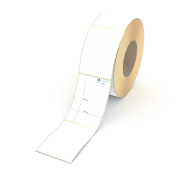 Etikett 70 x 100 mm - Thermopapier weiß permanent - 1100 Etiketten pro Rolle - 76 mm Hülse 
