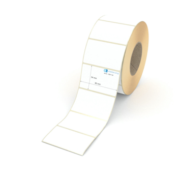 Etikett 90 x 54 mm - Thermopapier weiß leicht ablösbar - 2100 Etiketten pro Rolle - 76 mm Hülse 