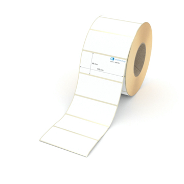Etikett 105 x 48 mm - Thermopapier weiß leicht ablösbar - 2300 Etiketten pro Rolle - 76 mm Hülse 