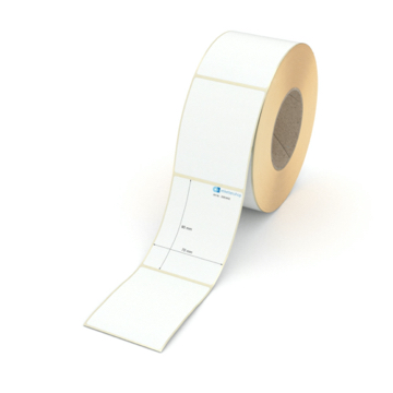 Etikett 70 x 90 mm - Transferpapier weiß permanent - 1200 Etiketten pro Rolle - 76 mm Hülse 