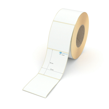 Etikett 76 x 90 mm - Transferpapier weiß permanent - 1200 Etiketten pro Rolle - 76 mm Hülse 