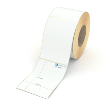 Etikett 105 x 147 mm - Transferpapier weiß permanent - 800 Etiketten pro Rolle - 76 mm Hülse 