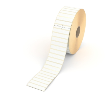Etikett 60 x 12 mm - Transferpapier weiß permanent - 10000 Etiketten pro Rolle - 40 mm Hülse 