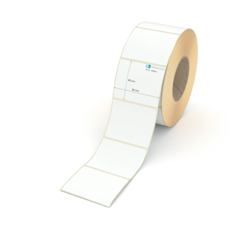 Etikett 80 x 65 mm - Transferpapier weiß leicht ablösbar - 1700 Etiketten pro Rolle - 76 mm Hülse 