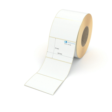Etikett 104 x 74 mm - Transferpapier weiß leicht ablösbar - 1500 Etiketten pro Rolle - 76 mm Hülse 