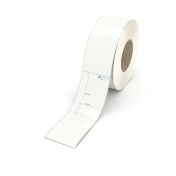 Etikett 70 x 100 mm - PE-Folie weiß permanent - 1100 Etiketten pro Rolle - 76 mm Hülse 