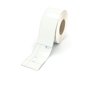 Etikett 80 x 150 mm - PE-Folie weiß permanent - 700 Etiketten pro Rolle - 76 mm Hülse 