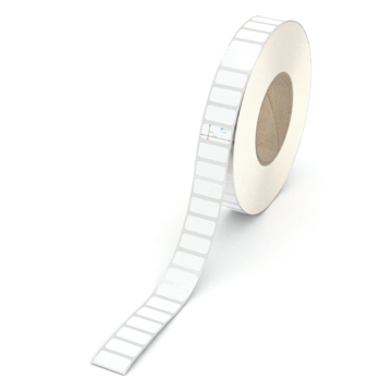 Etikett 25 x 12 mm - Polyester weiß permanent - 8000 Etiketten pro Rolle - 76 mm Hülse 