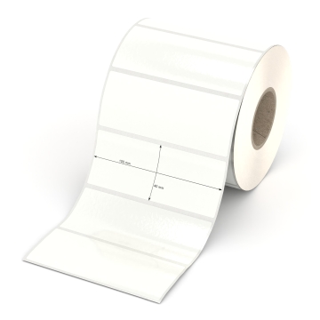 Etikett 100 x 40 mm - PE-Folie weiß permanent - 1000 Etiketten pro Rolle - 40 mm Hülse 