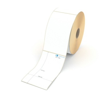 Etikett 100 x 170 mm - Thermopapier weiß permanent - 900 Etiketten pro Rolle - 40 mm Hülse 