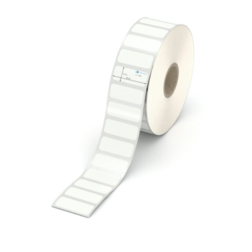 Etikett 30 x 12 mm - PE-Folie weiß permanent - 2600 Etiketten pro Rolle - 25 mm Hülse 
